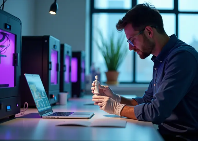 Мастерская фотополимерной 3D печати с принтерами, емкостями со смолой, станцией промывки и ноутбуком